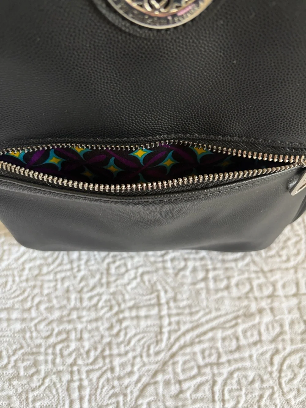 NWT CXL by Christian Lacroix Pine Caviar Backpack Black with Silver Hardware